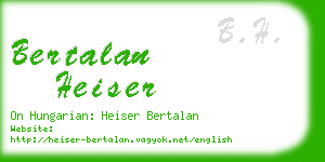 bertalan heiser business card